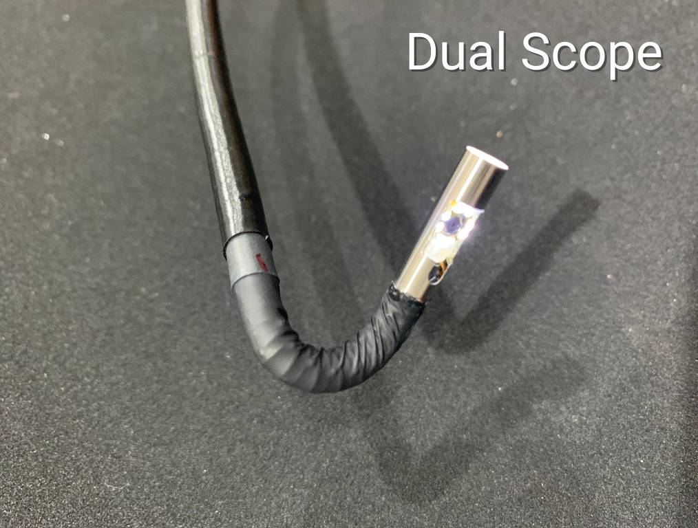<strong>2眼式HDカメラ</strong><br>HD画質の２眼カメラは世界初！直視カメラと側視カメラ搭載で首振り機構のあるスコープです！
